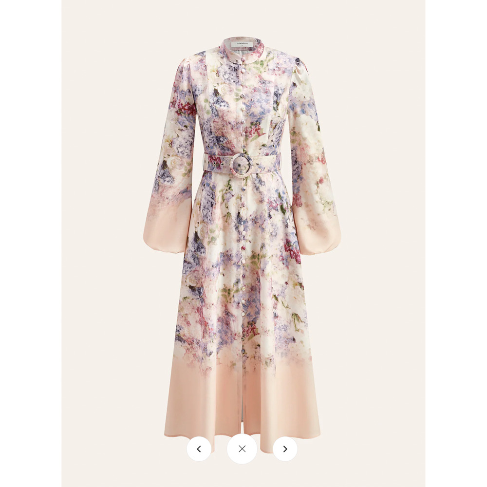 - NWT Commense  Balloon Sleeve Floral Dress  Missing Belt Sz S